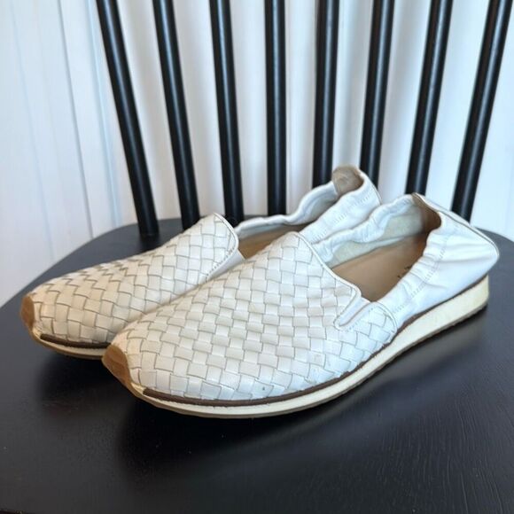 Sesto Meucci white woven leather slip on flats size 40/9.5 - Picture 5 of 10